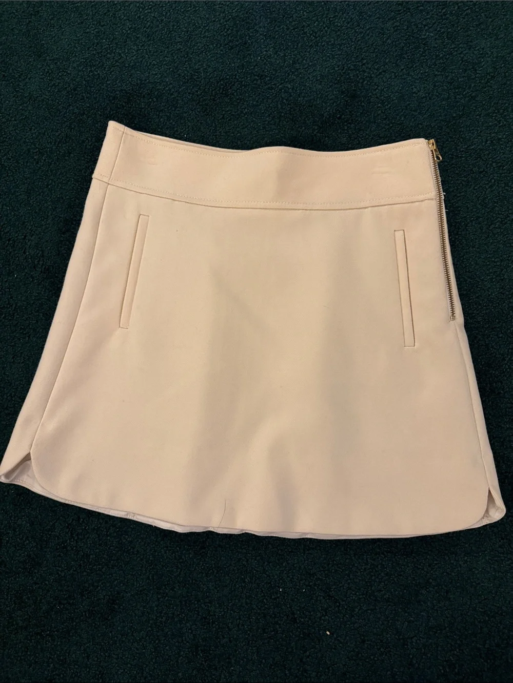 J. Crew Cream A-Line Skirt with Side Zip